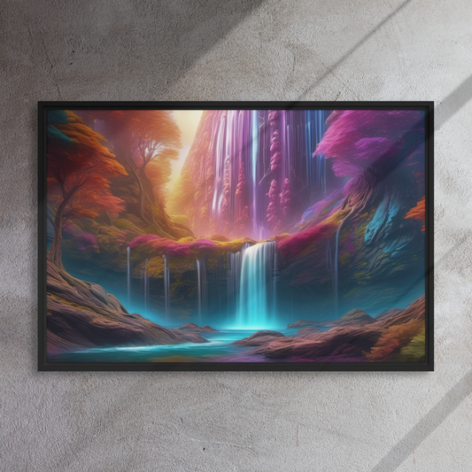 Chromatic Cascades - Framed Canvas