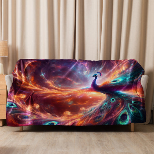 Galactic Peacock - Sherpa blanket